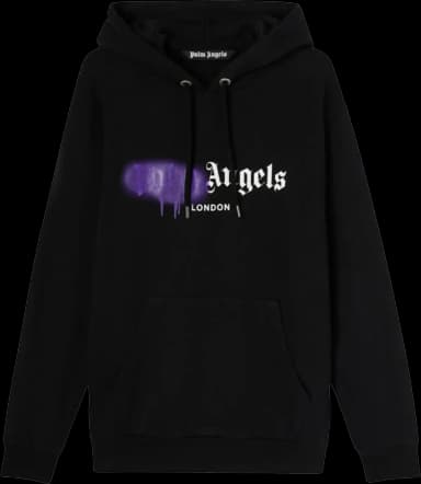 Palm Angels London Sprayed Hoodie Black/Purple (US L)