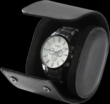 Single Watch Travel Case -Classic Leather Watch Case