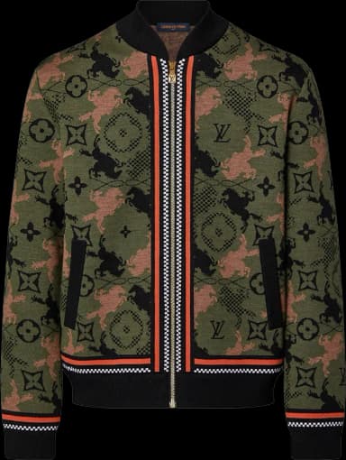Louis Vuitton Jacquared Wool Bomber Blouson Rifle Green
