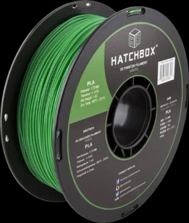 HATCHBOX 1.75mm Green PLA 3D Printer Filament, 1 KG Spool