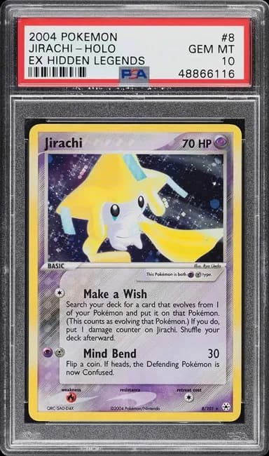 2004 Pokemon EX Hidden Legends Holo Jirachi #8 PSA 10 GEM MINT