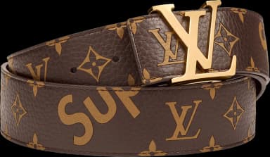 Louis Vuitton x Supreme Initiales Belt 40 MM Monogram Brown Gold