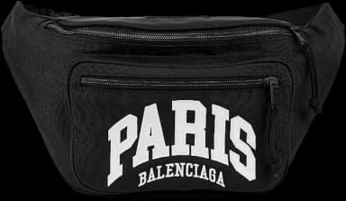 Balenciaga Cities Paris Explorer Nylon Belt Bag Black