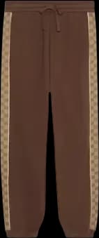Gucci Monogram Panelled Cotton Jersey Jogging Pants Brown/Beige (US L)