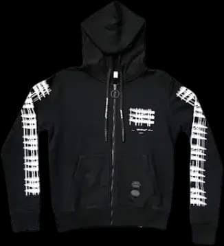 OFF-WHITE Scaffold Arrow Logo Zip Hoodie Black (US XS)