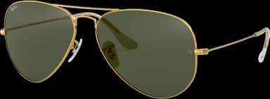 Ray-Ban Aviator Classic Non-Polarized Sunglasses Polished Gold Frame/Green Classic G-15 Lens (RB3025 L0205 58-14)