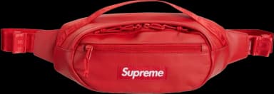 Supreme Leather Waist Bag Red