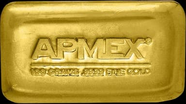 100 gram Cast-Poured Gold Bar - APMEX
