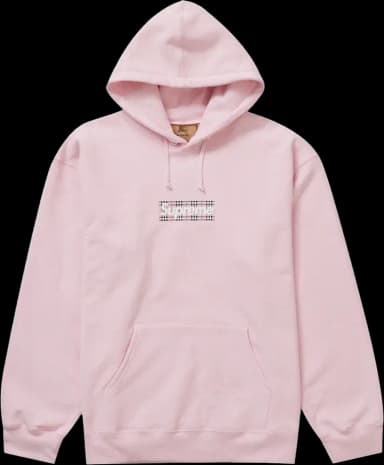 Supreme Burberry Box Logo Hooded Sweatshirt Light Pink (US L)