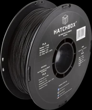 HATCHBOX 1.75mm Black PLA 3D Printer Filament, 1 KG Spool