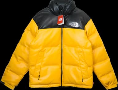 Supreme The North Face Leather Nuptse Jacket Yellow (US S)
