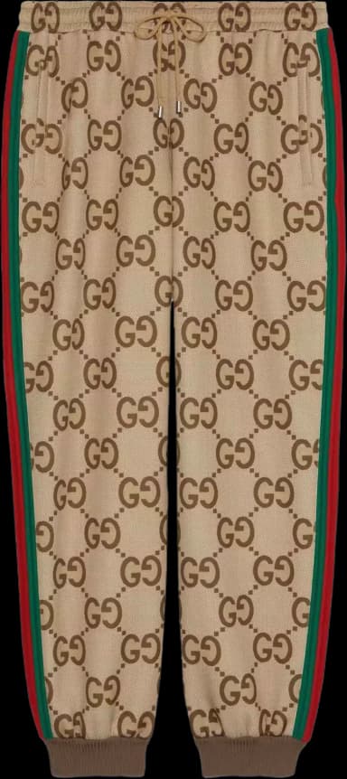Gucci Jumbo GG Jogging Pant with Web Beige/Ebony