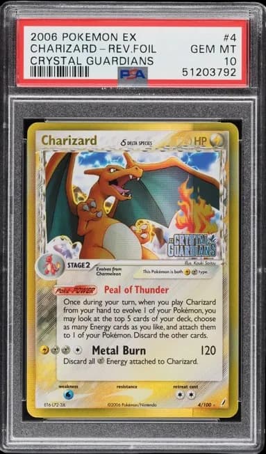 2006 Pokemon EX Crystal Guardians Reverse Holo Charizard #4 PSA 10 GEM MINT